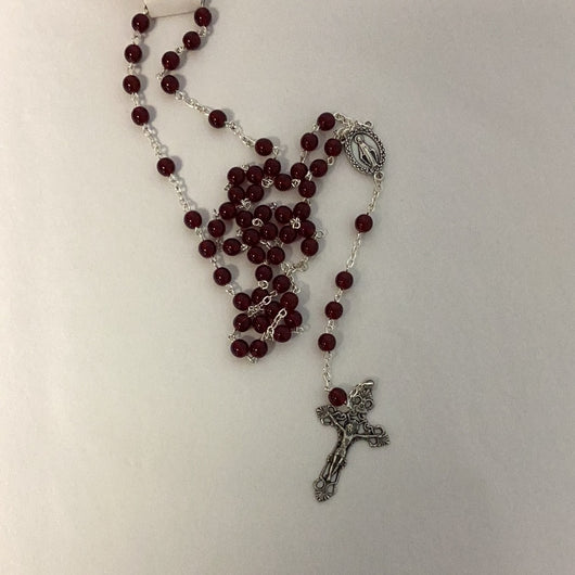 Rosary 6mm Red Glass