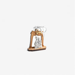 Nativity Olive Wood Ornament with Metal