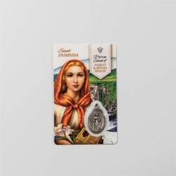 Saint Dymphna Saint of Anxiety and Mental Health Card with Medal