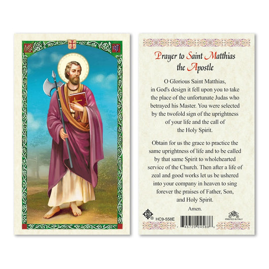 Saint Matthias the Apostle Prayer Card