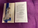 Communion Kneeling Boy and Kneeling Girl Paper Prayer Cards (French)