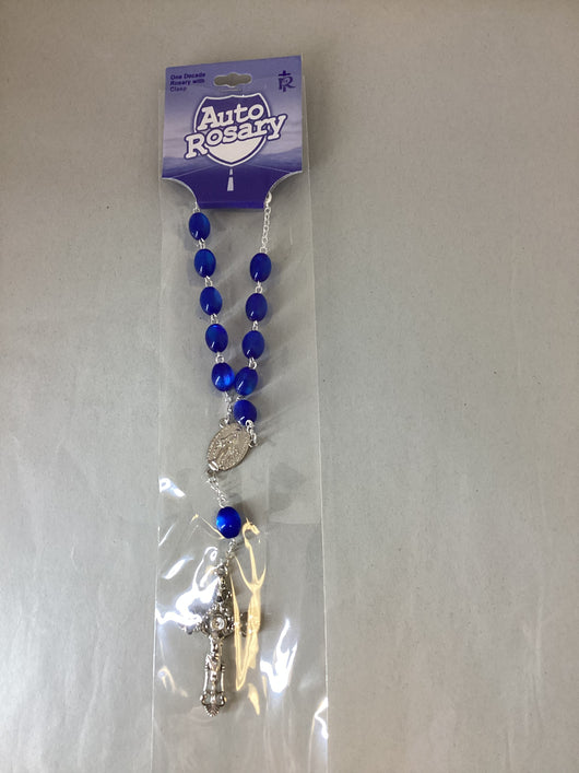 Dark Blue Cat’s Eye Auto Rosary