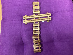 Lord’s Prayer Olive Wood Cross 9.5 Inches
