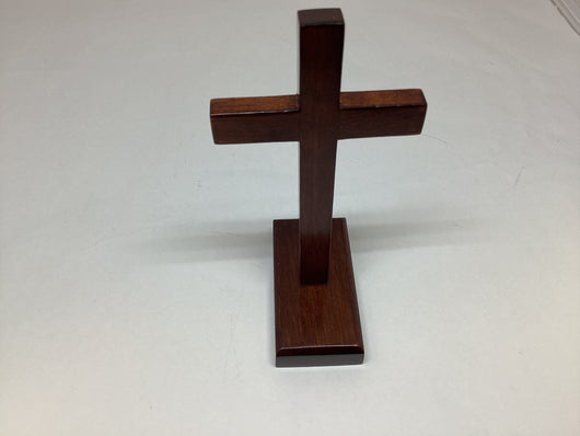Mahogany Standing Cross 4 Inch