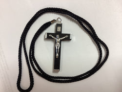 Crucifix Black Wood on Cord