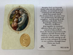 Holy Family Embossed Medal Prayer Card
