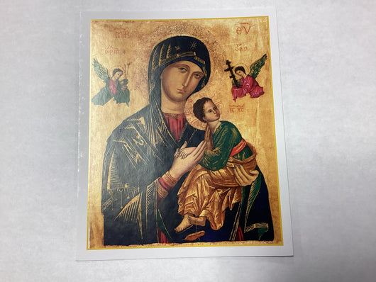 Our Lady of Perpetual Help large paper prayer card