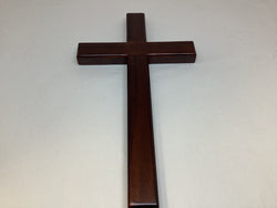 Mahogany Beveled Cross 8 Inch