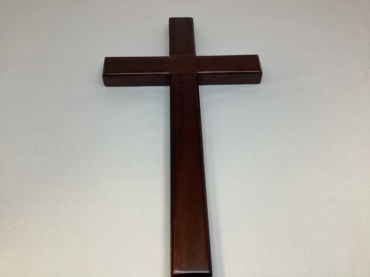 Mahogany Beveled Cross 8 Inch