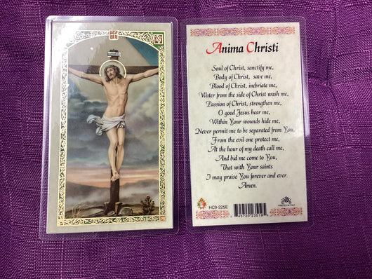 Crucifixion Anima Christi Prayer Card