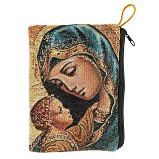 Madonna and Child Tapestry Rosary Bag
