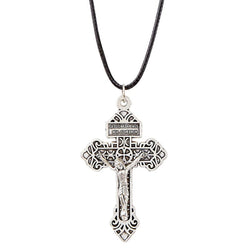 Pardon Crucifix Pendant - 2” with Black Cord