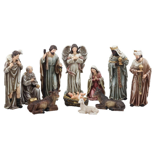 Nativity Set, 5” - 11 Piece Set with Wooden Nativity Box
