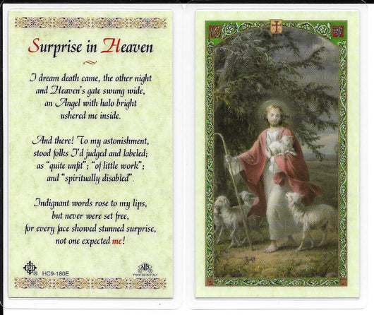 Surprise in Heaven Prayer Card