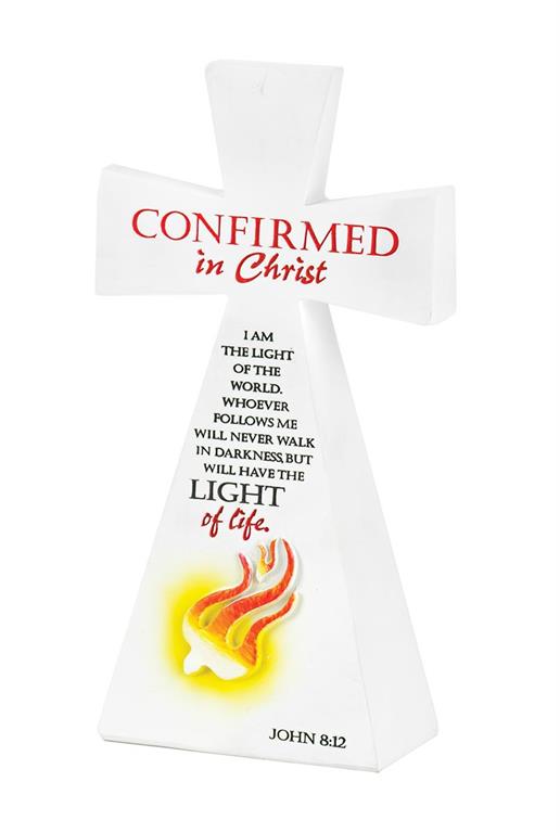 Confirmation Cross Resin Tabletop Jn 8:12