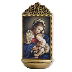 Holy Water Font 6 in. Madonna and Child