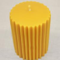 Blue Hive Bees 4 Inch Fluted Pillar Beeswax Candle