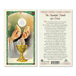 The Beautiful Hands of a Priest - Laminated Prayer Card