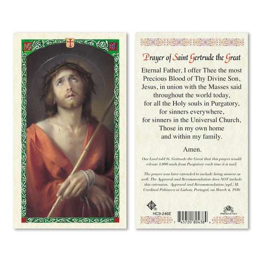 Saint Gertrude the Great Prayer Card