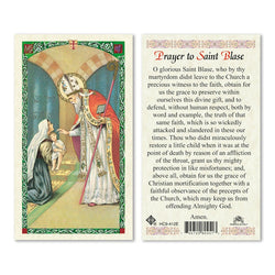 Prayer to Saint Blase- Laminated Prayer Card