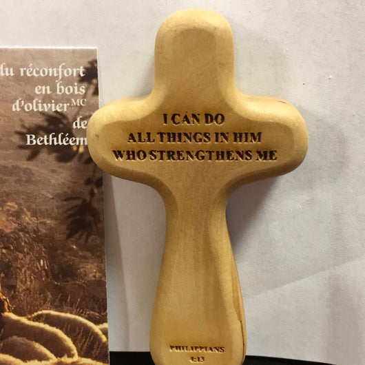 Shomali Comfort Cross 3 1/2 “, with Scripture Verse