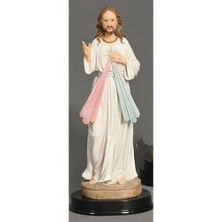 Divine Mercy Statue on Wood Base 12”