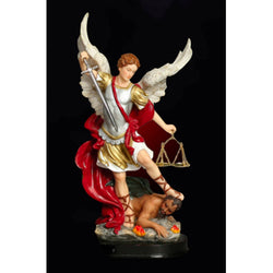 Saint Michael Statue on Wood Base 5