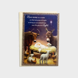 Christmas Animals at Manger - Box of 18 Cards
