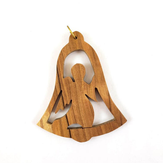 Shomali Bell Angel Olive Wood Ornament