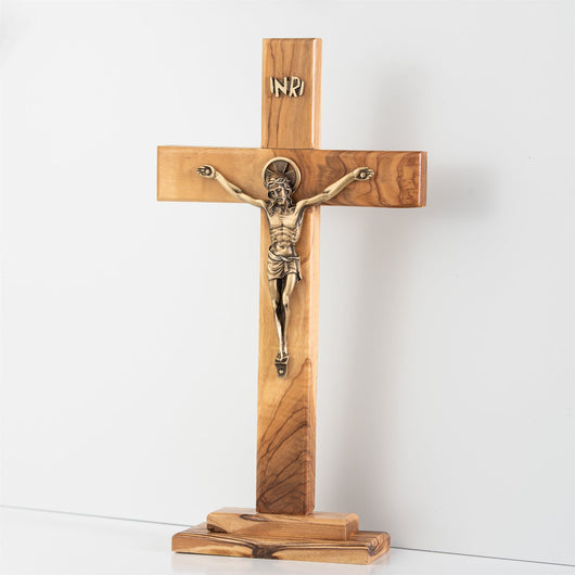 Bronze Plated Pewter Corpus Crucifix on Base