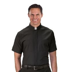 Clergy Comfort Shirt Black Short Sleeve 18 R. J. Toomey