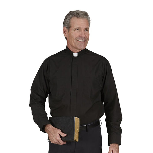 Clergy Shirt - Long Sleeve R. J. Toomey black, size 16, 34/35 sleeve