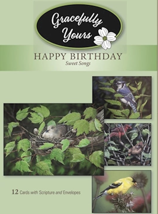 Happy Birthday Sweet Songs - 12 Cards with Scripture and Envelopes