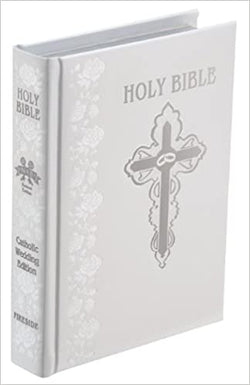 Catholic Wedding Bible - NABRE, white leather