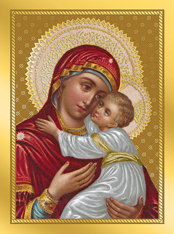 Madonna and Child Icon - Single Christmas Priest Card
