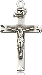 Crucifix Sterling Silver Medal with 18