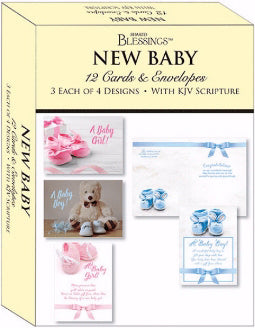 New Baby - Box of 12 with KJV Scripture