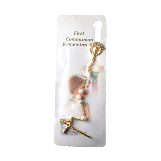 First Communion Remembrance Bookmark With Rosary
