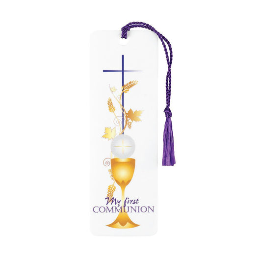 Bookmark - My First Communion with purple tassel