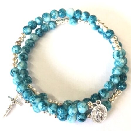 Rosary Bracelet Turquoise Beads