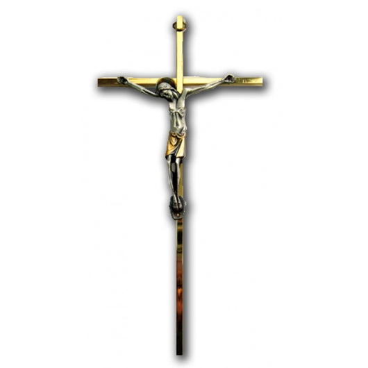 Crucifix- Gold Cross and Silver Corpus