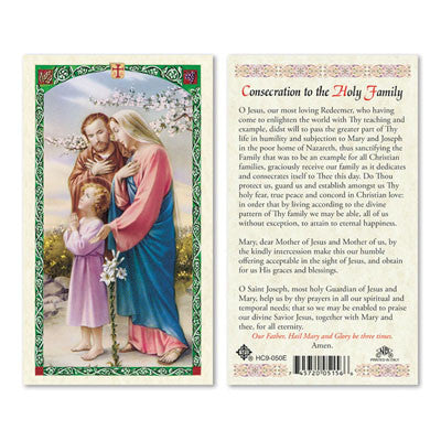 Consecration to the Holy Family Prayer Card