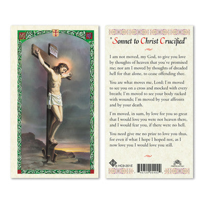 Sonnet to Christ Crucified Prayer Card