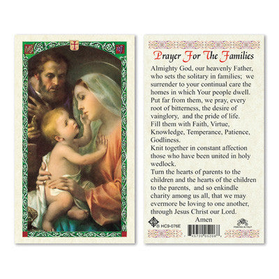 Prayer for the Families Prayer Card