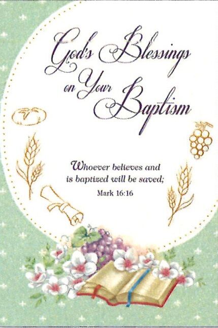 Greetings of Faith - Gods Blessings on Your Baptism - Greeting Card