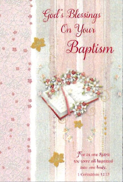 Greetings of Faith - Gods Blessings On Your Baptism - Greeting Card