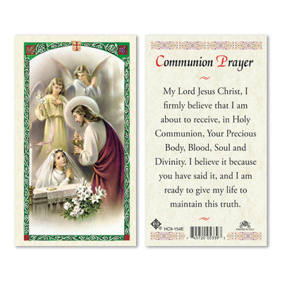 1st Communion Girl Traditional Image Prayer Card