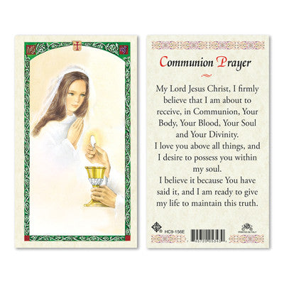 1st Communion Girl Contemporary Image Prayer Card