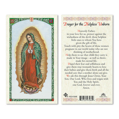 Helpless Unborn Prayer Card