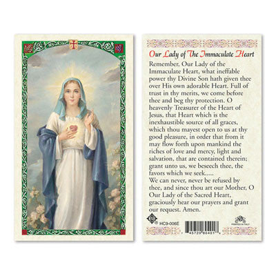 Our Lady of the Immaculate Heart Prayer Card